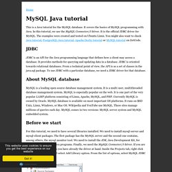 MySQL Java tutorial