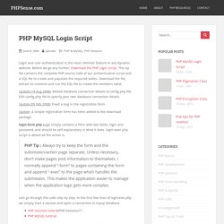 PHP MySQL Login Script