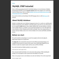 MySQL PHP tutorial