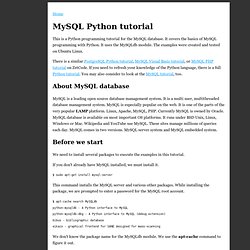 MySQL Python tutorial