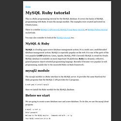 MySQL Ruby tutorial