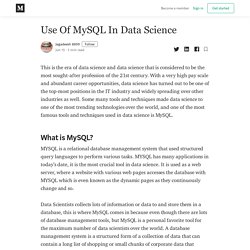 Use Of MySQL In Data Science - Jagadeesh 8899 - Medium