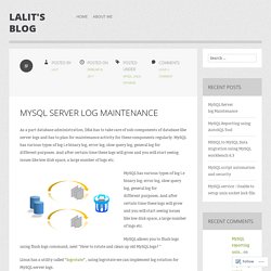 MySQL Server log Maintenance