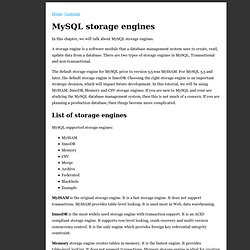 MySQL storage engines