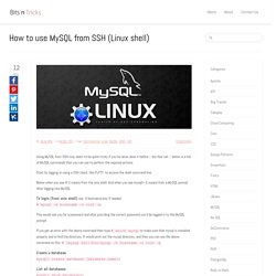 How to use MySQL from SSH (Linux shell)