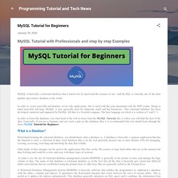 MySQL Tutorial for Beginners