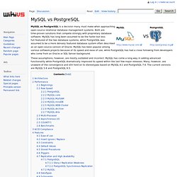 MySQL vs PostgreSQL