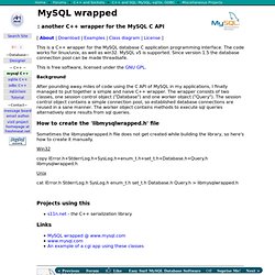 MySQL wrapped: another C++ wrapper for the MySQL C API