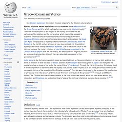 Greco-Roman mysteries