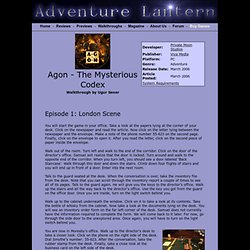 Agon - The Mysterious Codex Walkthrough - Adventure Lantern