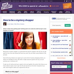 Be A Mystery Shopper – It’s Easy! – Save the Student!