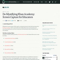 De-Mystifying Khan Academy: Screen Capture for Educators