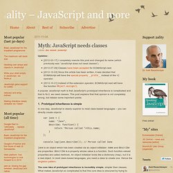 Myth: JavaScript needs classes