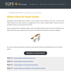 Mythes autour de l’esprit critique - C.Q.F.D. - Science et esprit critique