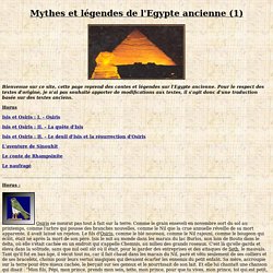 Mythes et légendes de l'Egypte ancienne