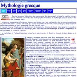 Mythologie grecque : introduction.