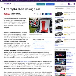 Five myths about leasing a car