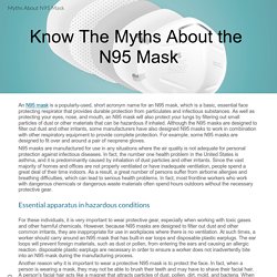 Know The Myths About the N95 Mask