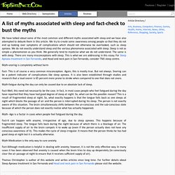 A list of myths associated with sleep and fact-check to bust the myths