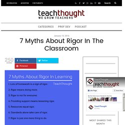 7 Myths About Rigor In The Classroom