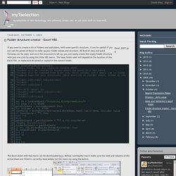    myTselection: Folder structure creator - Excel VBS