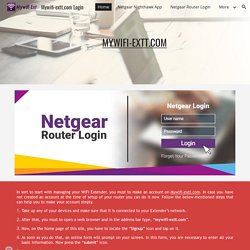 Mywifi-extt.com Login