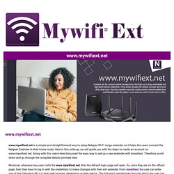 Mywifiext- mywifiext net