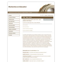 Recherches en éducation - N°36 - Mars 2019