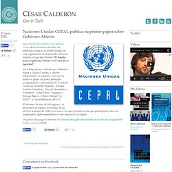 Naciones Unidas-CEPAL publica su primer paper sobre Gobierno Abierto