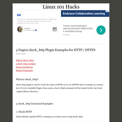 5 Nagios check_http Plugin Examples for HTTP / HTTPS