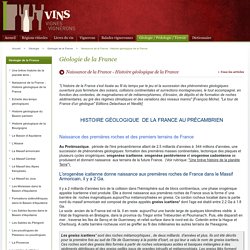 Naissance de la France - Histoire géologique de la France / Géologie de la France / Géologie