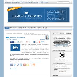 Faire-part de naissance « Bernard Lamon – Avocat spécialiste en droit de l’informatique et des télécommunications