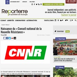 Naissance du « Conseil national de la Nouvelle Résistance »