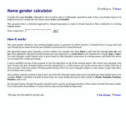 CL4.org - Name gender calculator