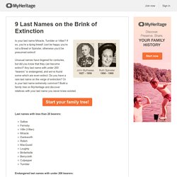9 Last Names on the Brink of Extinction - MyHeritage