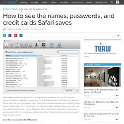 How to see the names, passwords, and credit cards Safari saves