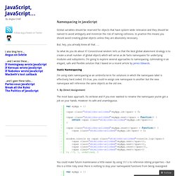 Namespacing in JavaScript