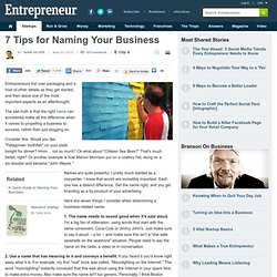 7 Tips for Naming Your Business