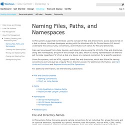 Naming Files, Paths, and Namespaces