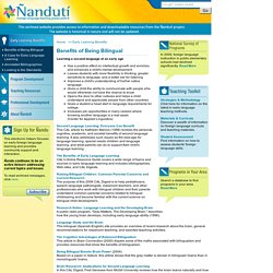 Ñandutí >>Benefits of Early Learning