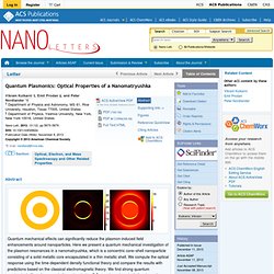 Quantum Plasmonics: Optical Properties of a Nanomatryushka - Nano Letters