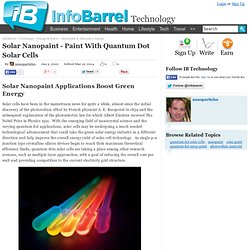 Solar Nanopaint - Paint With Quantum Dot Solar Cells