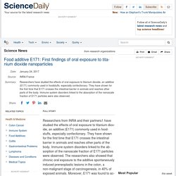Food additive E171: First findings of oral exposure to titanium dioxide nanoparticles