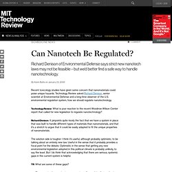 Can Nanotech Be Regulated?