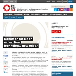 Nanotech for clean water: New technology, new rules?