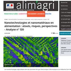 MAA CEP 23/05/18 Nanotechnologies et nanomatériaux en alimentation : atouts, risques, perspectives - Analyse n° 120
