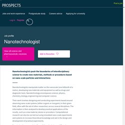 Nanotechnologist job profile