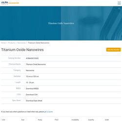 Titanium Oxide Nanowires - Nanomaterials / Alfa Chemistry