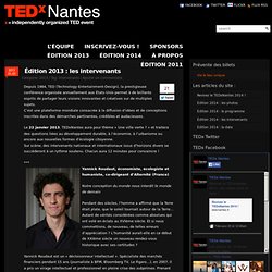 Nantes » Édition 2013 : les intervenants