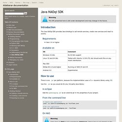 Java NAOqi SDK — Aldebaran 2.1.3.3 documentation